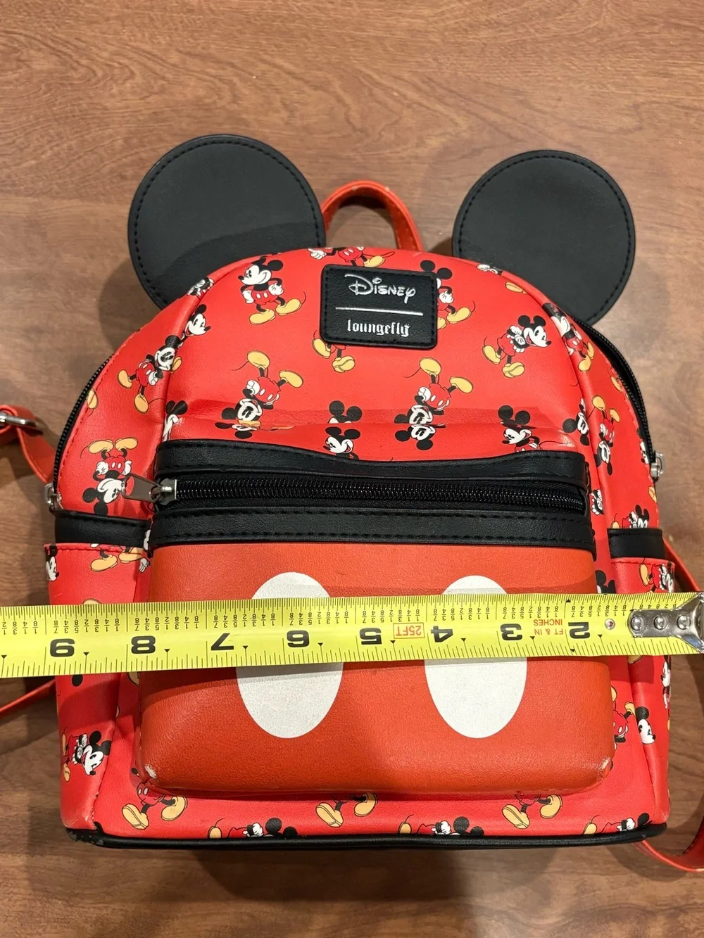 Loungefly Red Mickey Mouse Mini Backpack with Black Ears